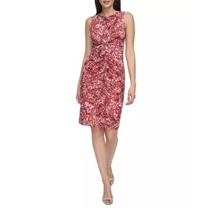 NEW Vince Camuto Abstract Print Ruched Mesh Sleeveless Bodycon Mini Dress Sz. 10